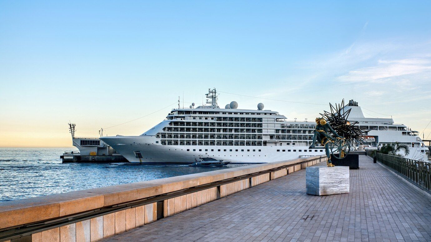 Cruise ship at sea