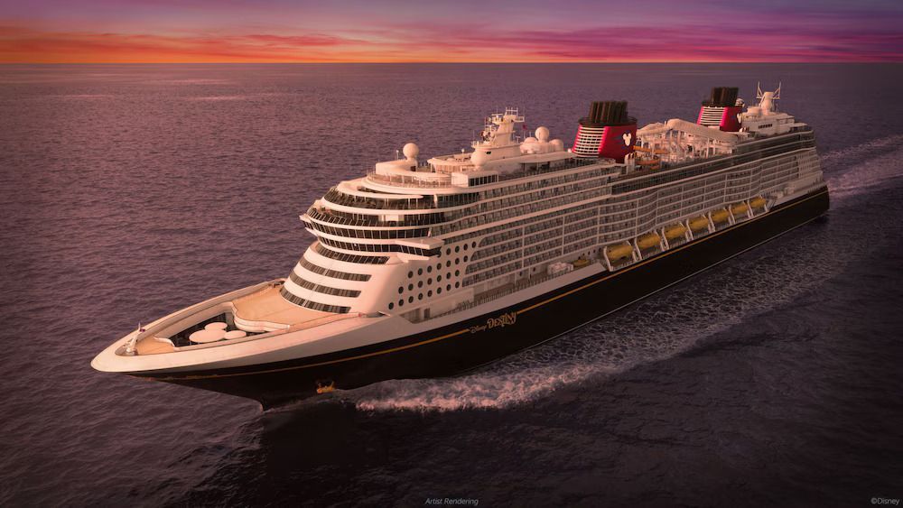 Cruise ship docked at waterfront